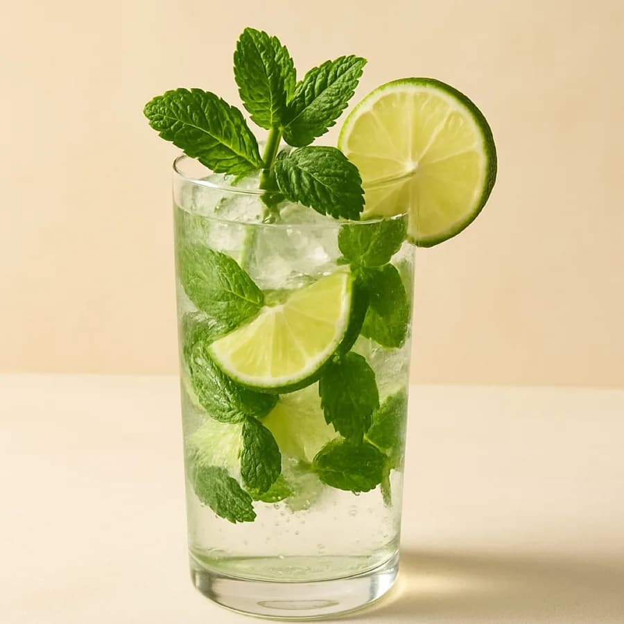 Mojito sans alcool à la menthe fraîche et au citron vert sur glace, Kuma Lounge Marrakech