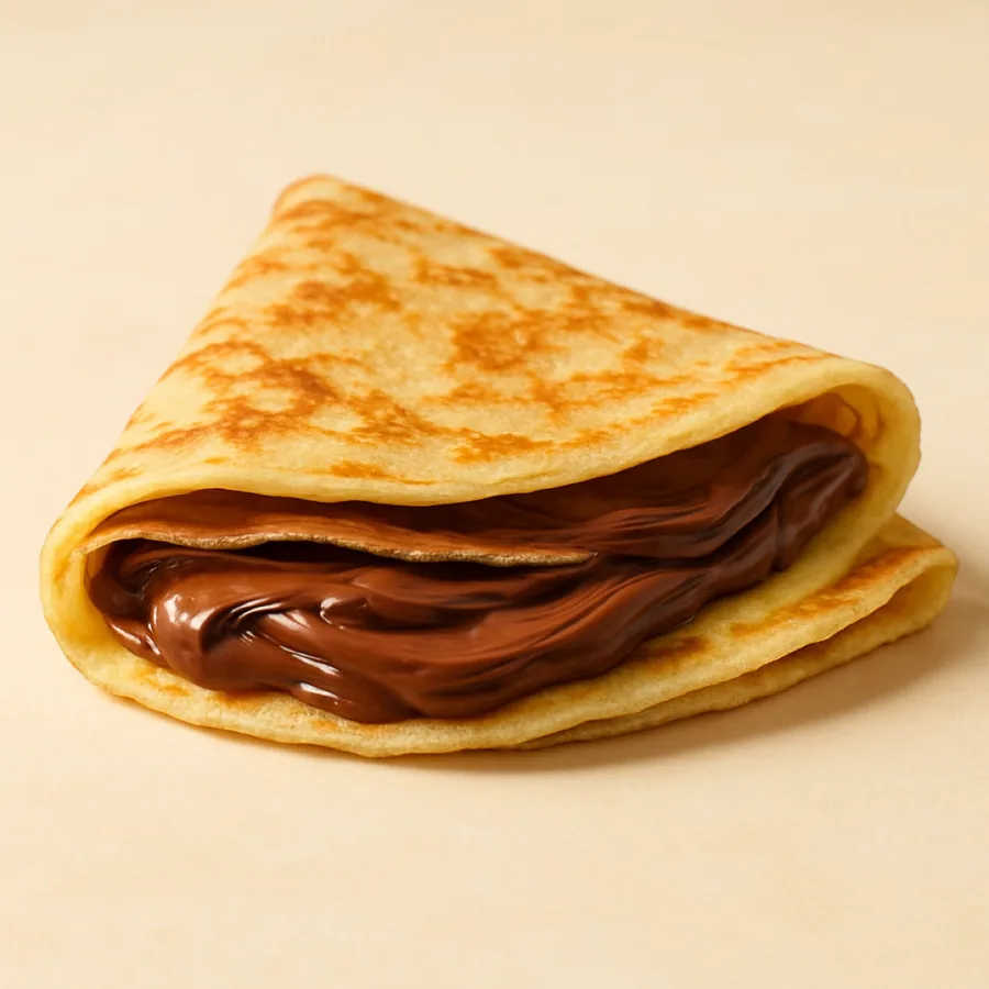 Crêpe pliée généreusement garnie de pâte à tartiner au chocolat, Kuma Lounge Marrakech