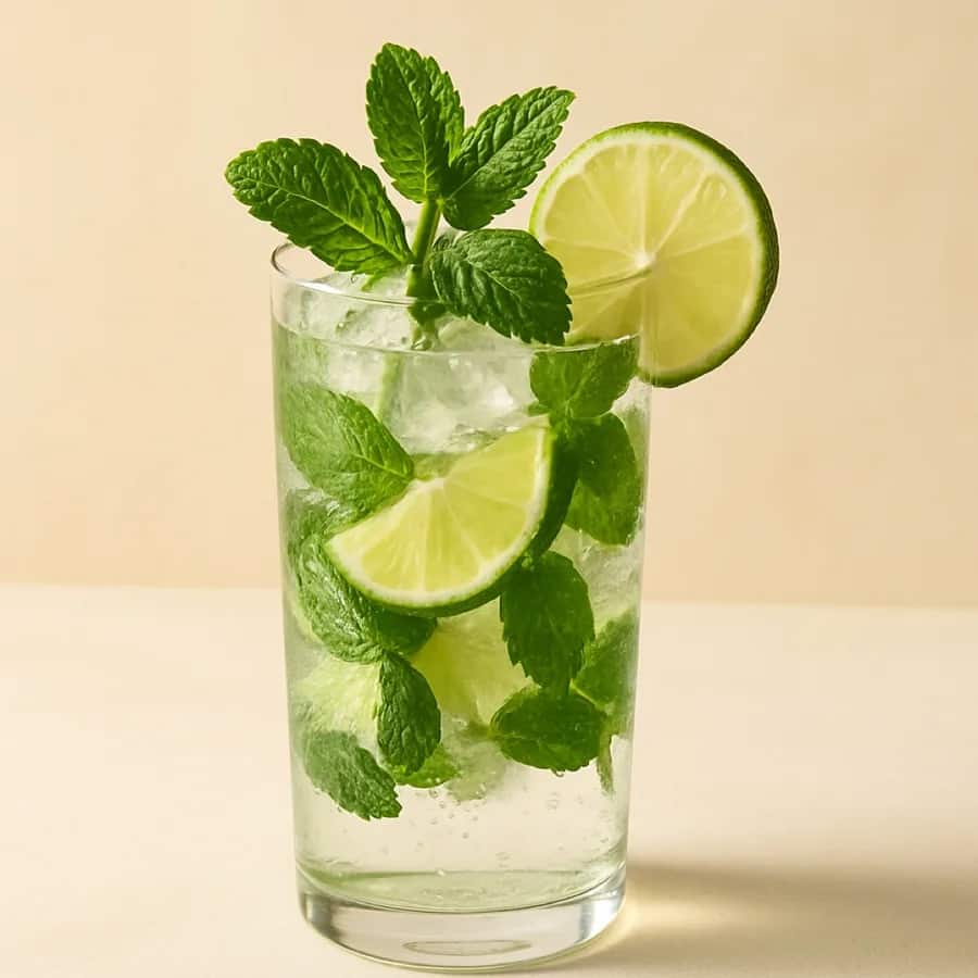 Mojito sans alcool à la menthe fraîche et au citron vert sur glace, Kuma Lounge Marrakech